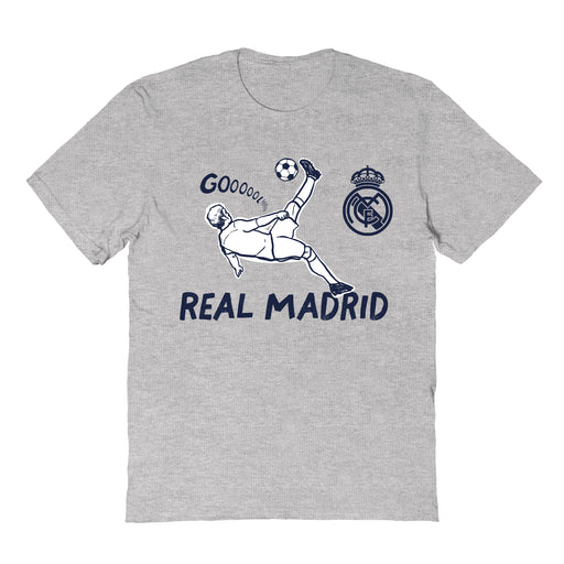 Real Madrid Impressions Artwork Grey Youth Cotton T-Shirt