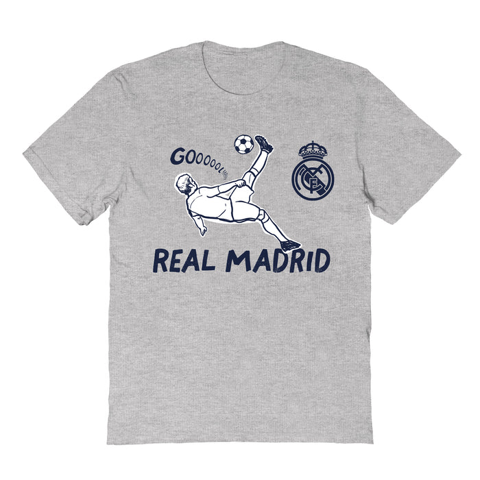Real Madrid Impressions Artwork Grey Youth Cotton T-Shirt