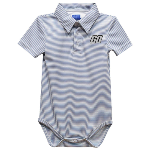 Ryan Preece Vive La Fete Polo Pencil Stripe Bodysuit - Gray