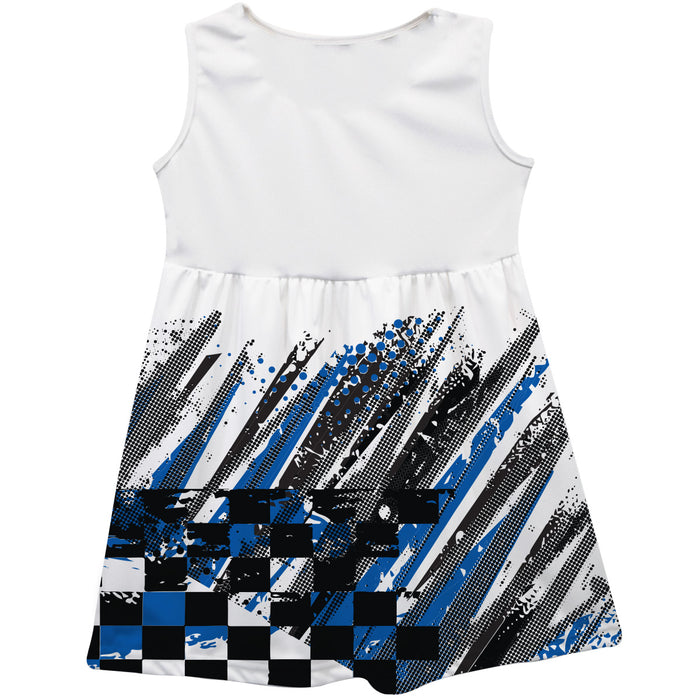 Ryan PreeceVive La Fete NASCAR Abstract Check Halftones Tank Dress White