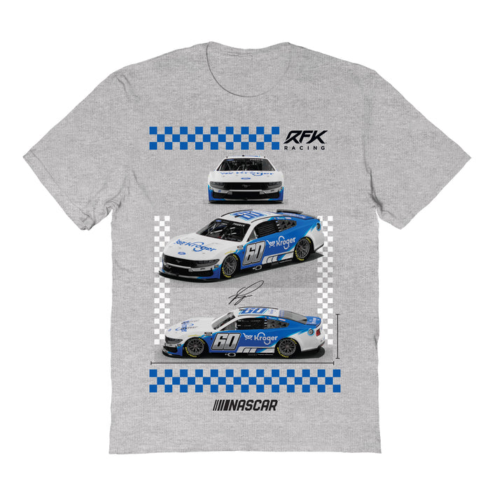 Ryan Preece Vive La Fete NASCAR Car View Cotton T-Shirt Gray
