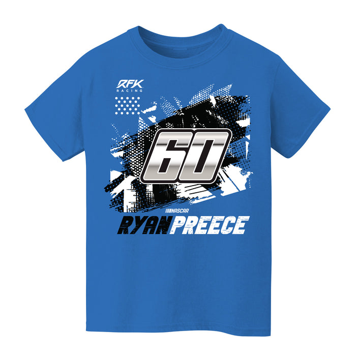 Ryan Preece Vive La Fete NASCAR Abstract Halftone Front Cotton T-Shirt Light Blue