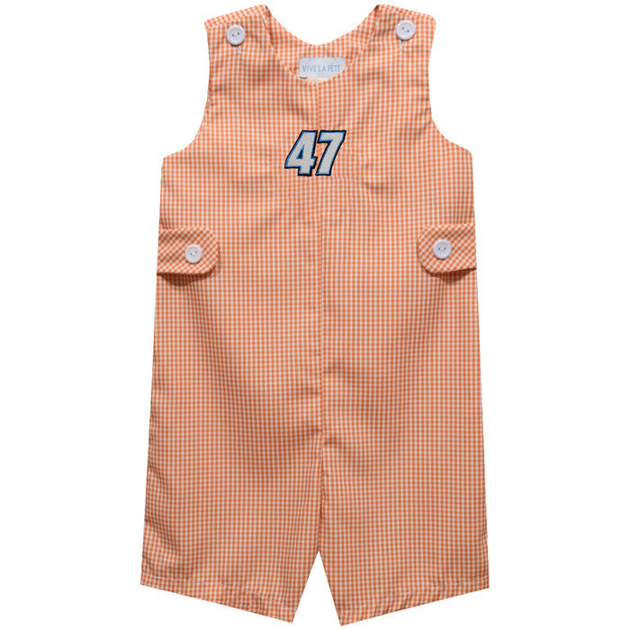 Ricky Stenhouse Jr. Vive La Fete Gingham Jon Jon Romper - Orange