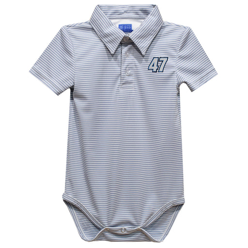 Ricky Stenhouse Jr. Vive La Fete Polo Pencil Stripe Bodysuit - Gray