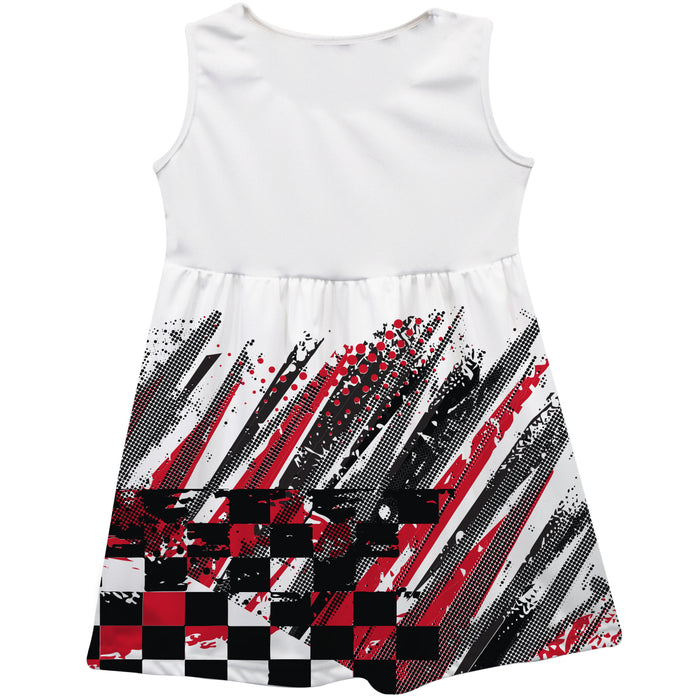 Ricky Stenhouse Jr Vive La Fete NASCAR Abstract Check Halftones Tank Dress White