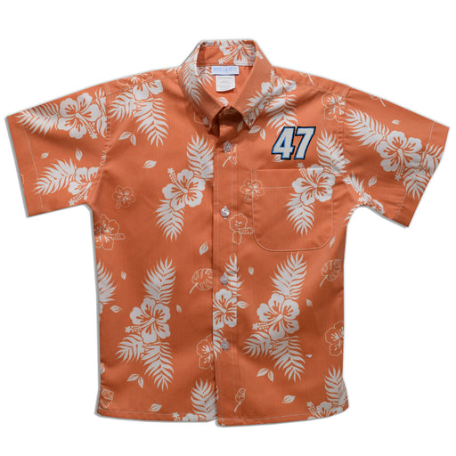 Ricky Stenhouse Jr. Vive La Fete Hawaiian Print Button-Down Shirt - Orange