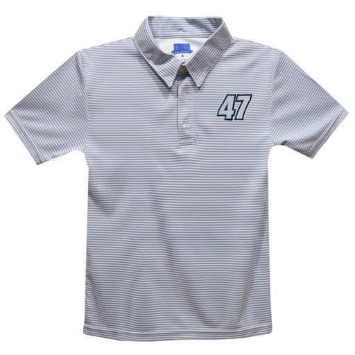 Ricky Stenhouse Jr. Vive La Fete Pencil Stripe Polo - Gray