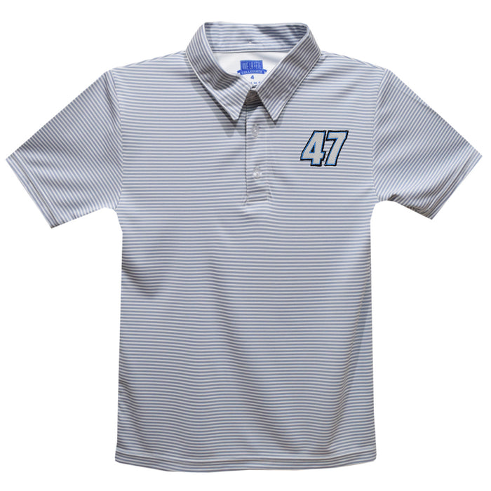 Ricky Stenhouse Jr. Vive La Fete Pencil Stripe Polo - Gray