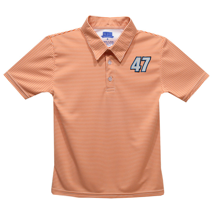 Ricky Stenhouse Jr. Vive La Fete Pencil Stripe Polo - Orange