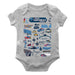 San Diego Nascar Cotton Short Sleeve Bodysuit Impressions Artwork Gray