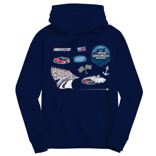 San Diego Nascar Youth Pullover Cotton Hoodie Navy