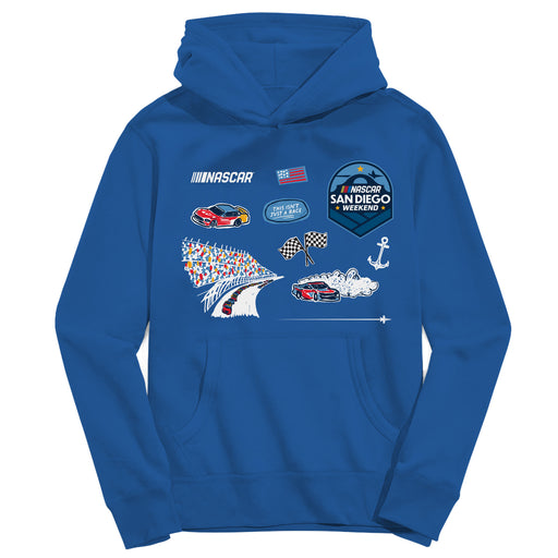 San Diego Nascar Youth Pullover Cotton Hoodie Royal