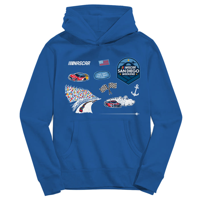 San Diego Nascar Youth Pullover Cotton Hoodie Royal