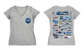 San Diego Nascar Women's V-neck Fitted Cotton T-Shirt Gray - Vive La Fête - Online Apparel Store