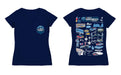 San Diego Nascar Women's V-neck Fitted Cotton T-Shirt Navy - Vive La Fête - Online Apparel Store