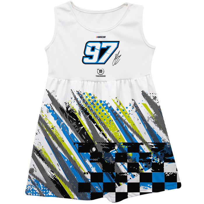 Shane Van Gisbergen Vive La Fete NASCAR Abstract Check Halftones Tank Dress White