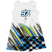 Shane Van Gisbergen Vive La Fete NASCAR Abstract Check Halftones Tank Dress White