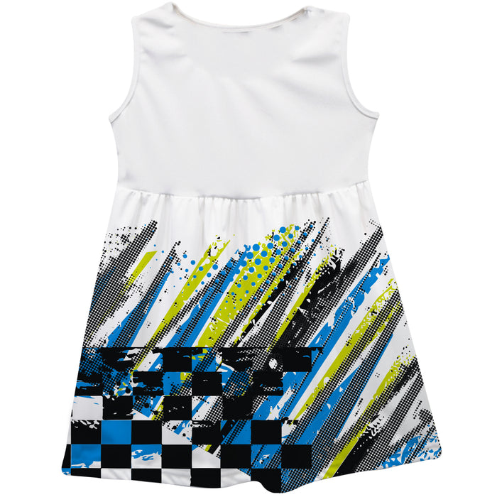 Shane Van Gisbergen Vive La Fete NASCAR Abstract Check Halftones Tank Dress White