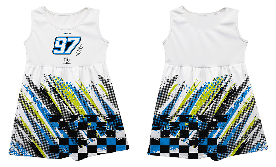 Shane Van Gisbergen Vive La Fete NASCAR Abstract Check Halftones Tank Dress White