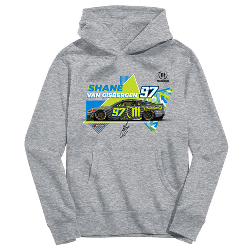 Shane Van Gisbergen Nascar Youth Pullover Cotton Hoodie Gray