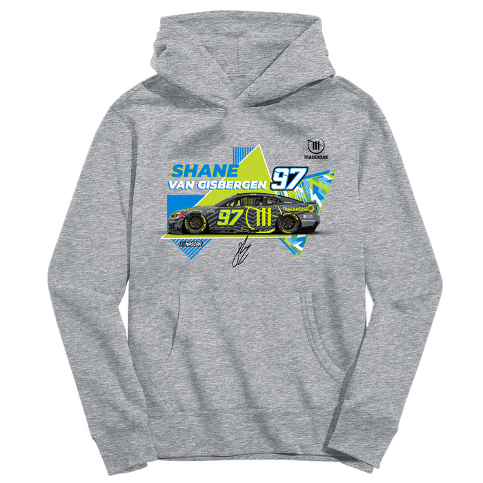 Shane Van Gisbergen Nascar Youth Pullover Cotton Hoodie Gray