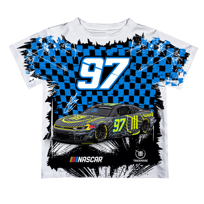 Shane Van Gisbergen Vive La Fete NASCAR Checkered Racing Car T-Shirt White and Black