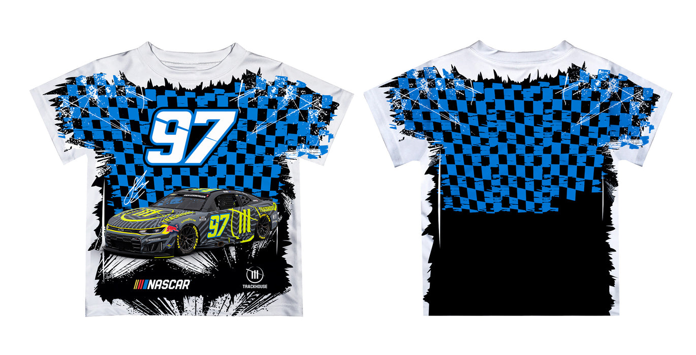 Shane Van Gisbergen Vive La Fete NASCAR Checkered Racing Car T-Shirt White and Black