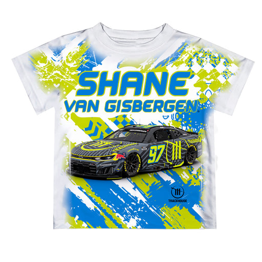 Shane Van Gisbergen Vive La Fete NASCAR Abstract Kids T-Shirt White