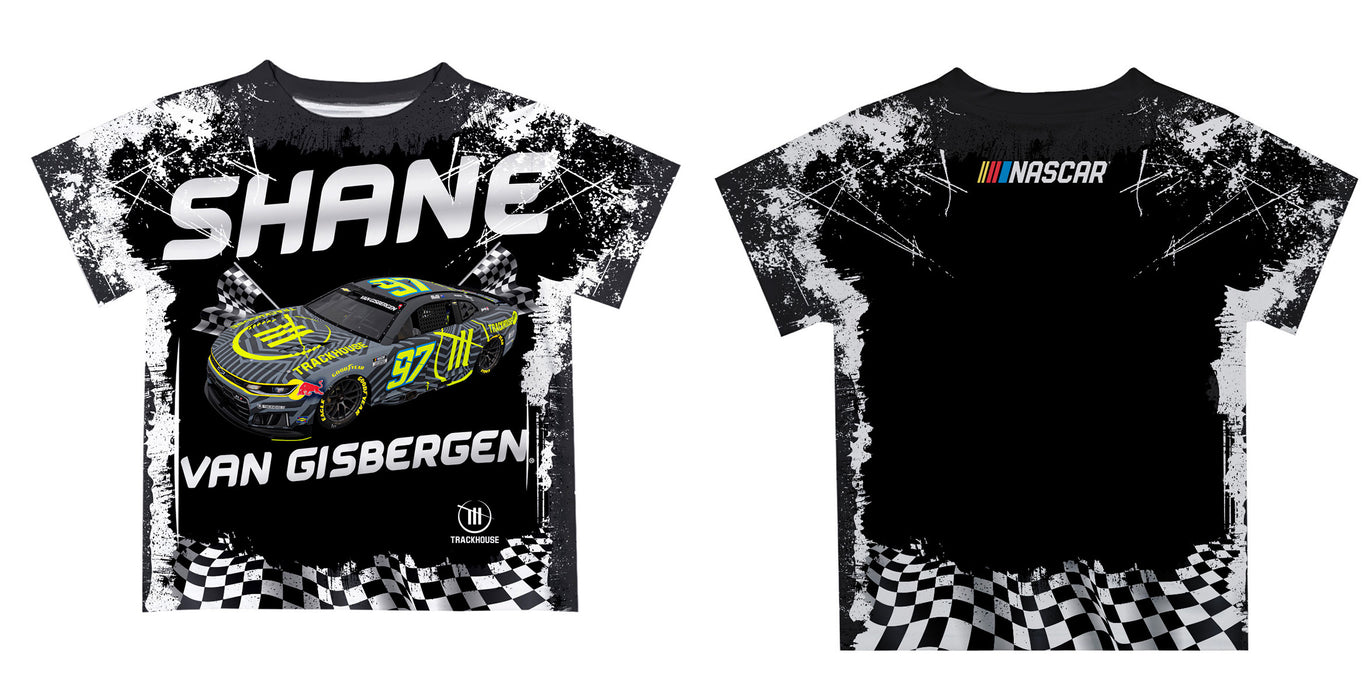 Shane Van Gisbergen Vive La Fete NASCAR Abstract Kids T-Shirt Black