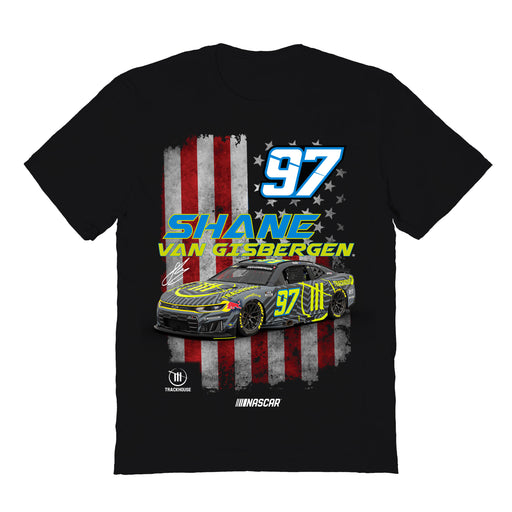 Shane Van Gisbergen Vive La Fete NASCAR American Flag Cotton T-Shirt Black