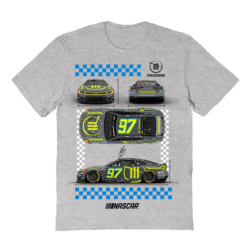 Shane Van Gisbergen Vive La Fete NASCAR Car View Cotton T-Shirt Gray