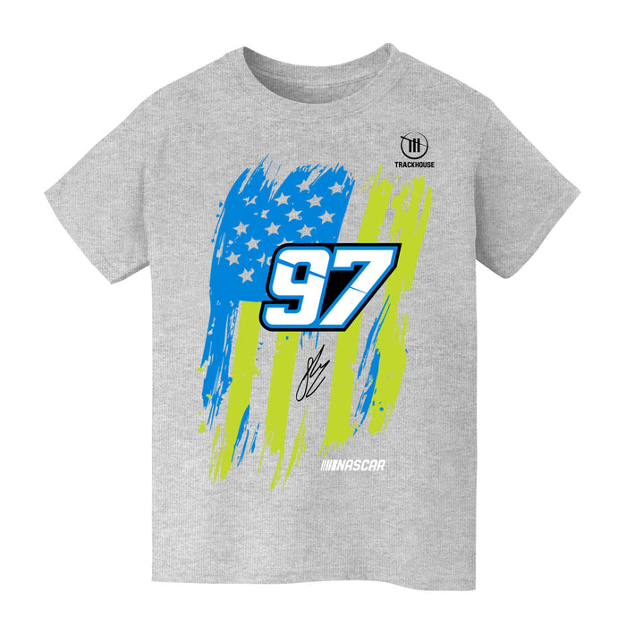 Shane Van Gisbergen Vive La Fete NASCAR American Flag Cotton T-Shirt Gray