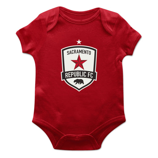 Sacramento Republic Cotton Short Sleeve Bodysuit With Logo Red