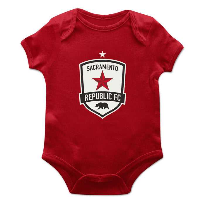 Sacramento Republic Cotton Short Sleeve Bodysuit With Logo Red