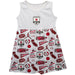 Sacramento Republic Repeat Print Impressions White Sleeveless Tank Dress