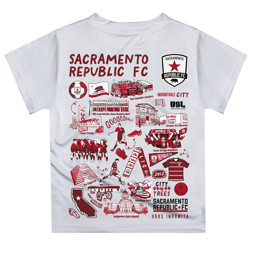 Sacramento Republic Impressions Artwork Boys White Short Sleeve Tee - Vive La Fête - Online Apparel Store