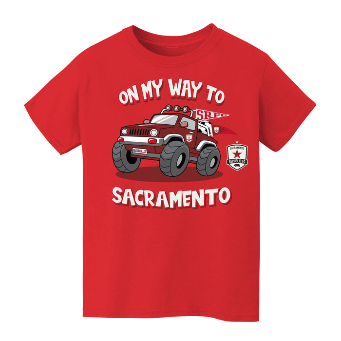 Sacramento Republic On My Way Monster Truck Red Cotton Short Sleeve Tee