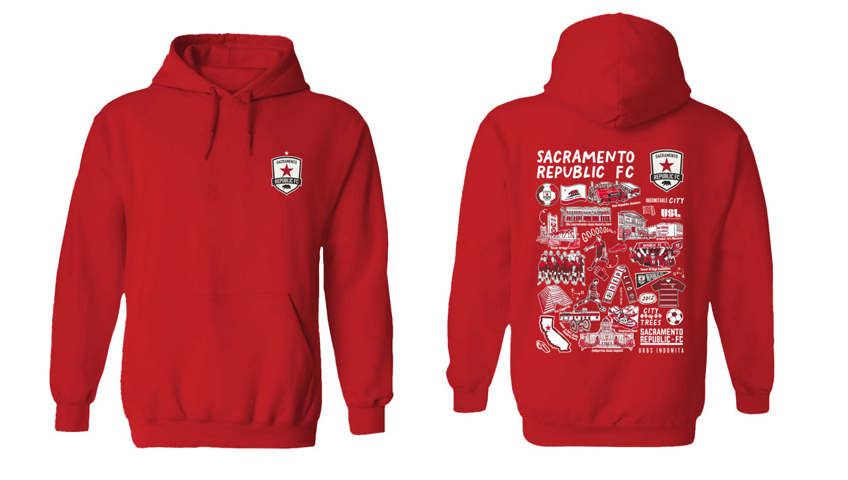 Sacramento Republic Cotton Crewneck Pullover Sweatshirt Red Womens - Vive La Fête - Online Apparel Store
