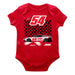 Ty Gibbs Cotton Short Sleeve Bodysuit Red