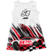 Ty Gibbs Vive La Fete NASCAR Abstract Check Halftones Tank Dress - White