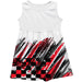 Ty Gibbs Vive La Fete NASCAR Abstract Check Halftones Tank Dress - White - Vive La Fête - Online Apparel Store