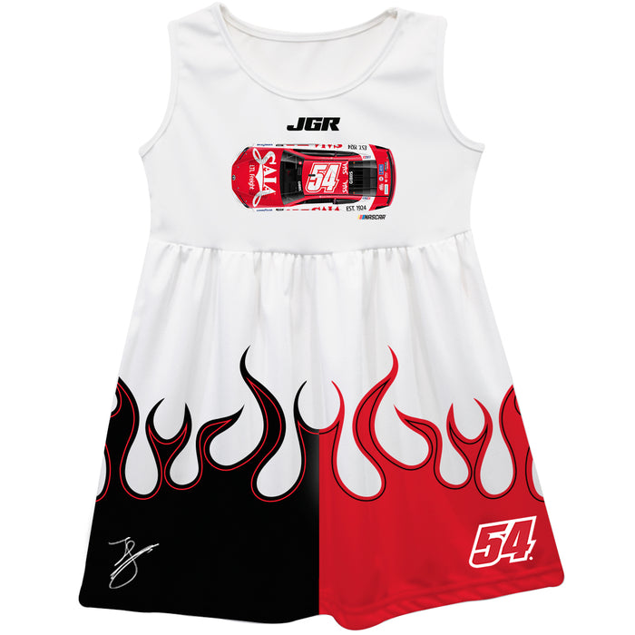 Ty Gibbs Vive La Fete NASCAR Car - Flames Tank Dress - White