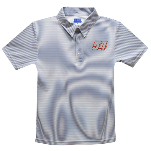 Ty Gibbs Vive La Fete Pencil Stripe Polo - Gray
