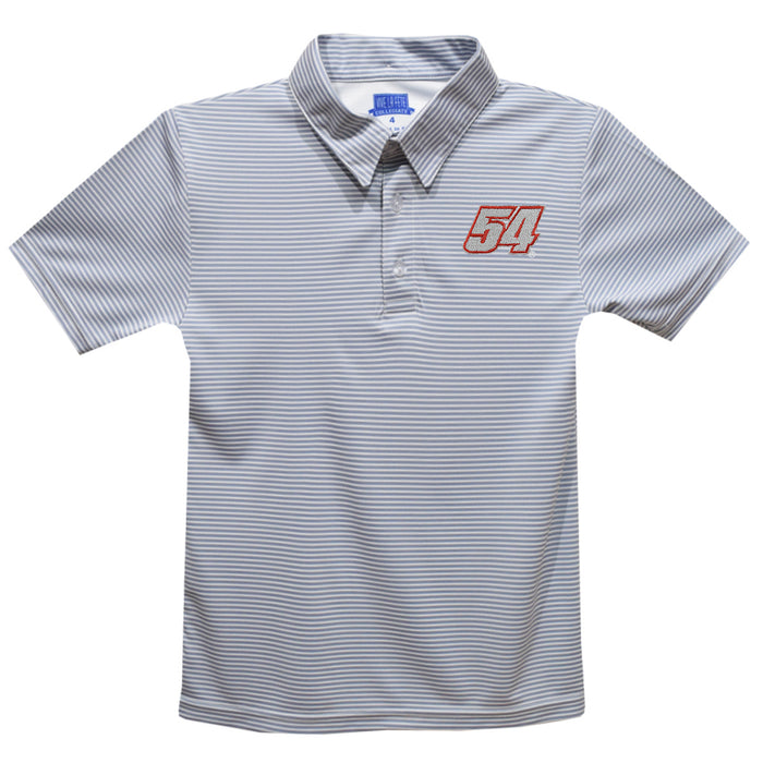 Ty Gibbs Vive La Fete Pencil Stripe Polo - Gray