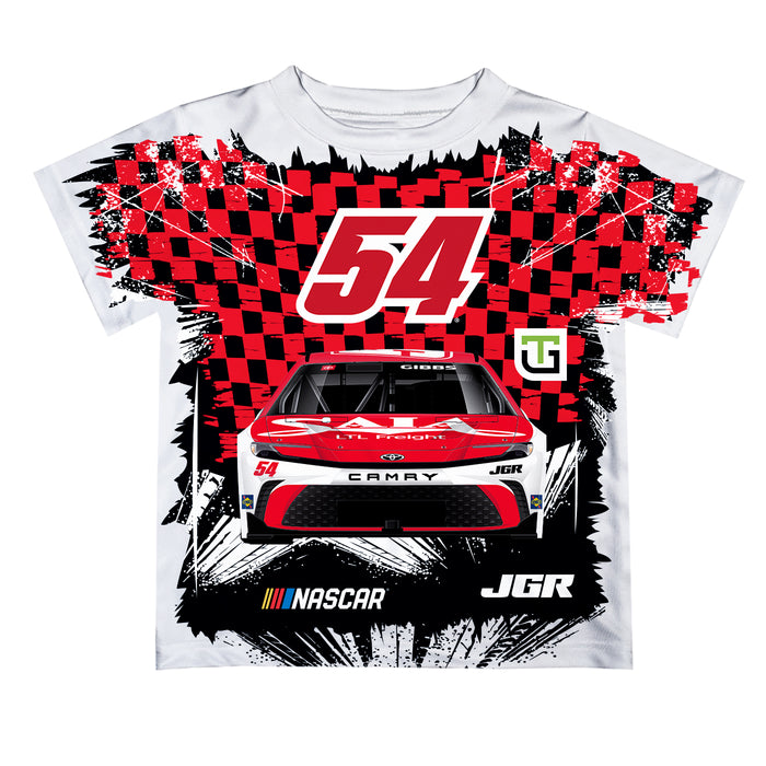 Ty Gibbs Vive La Fete NASCAR Checkered Racing Car T-Shirt - Red