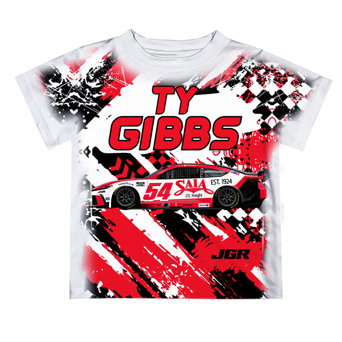 Ty Gibbs Vive La Fete NASCAR Abstract Kids T-Shirt  - Red