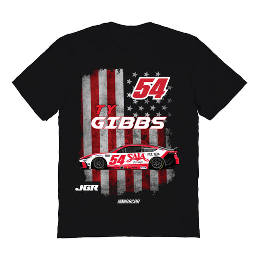 Ty Gibbs NASCAR American Flag Cotton T-Shirt - Black