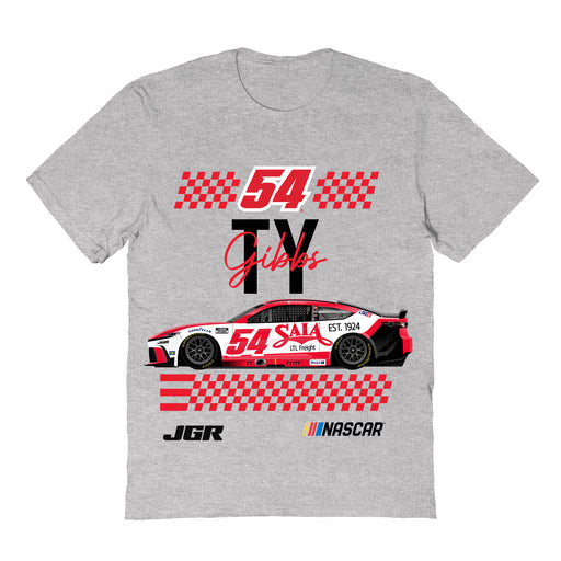 Ty Gibbs NASCAR Name Grid Classic Cotton T-Shirt  - Grey
