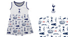 Tottenham Hotspur Sleeveless Tank Dress Girls White Logo & Repeat Print Hand Sketched Vive La Fete Impressions Artwork - Vive La Fête - Online Apparel Store