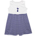 Tottenham Hotspur Girls White Sleeveless Tank Dress Navy Stripes on Skirt